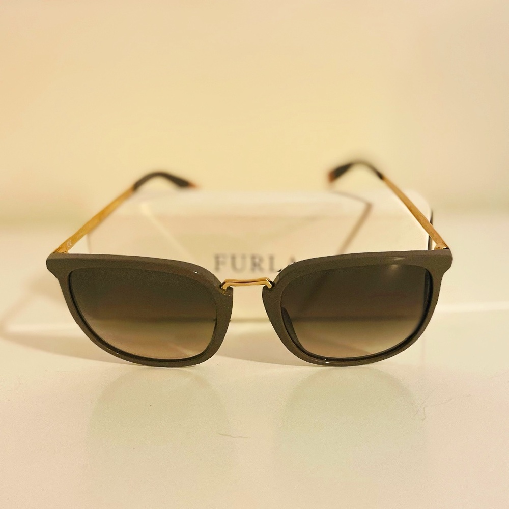 Furla Sunglasses, Grey & Gold with Original box